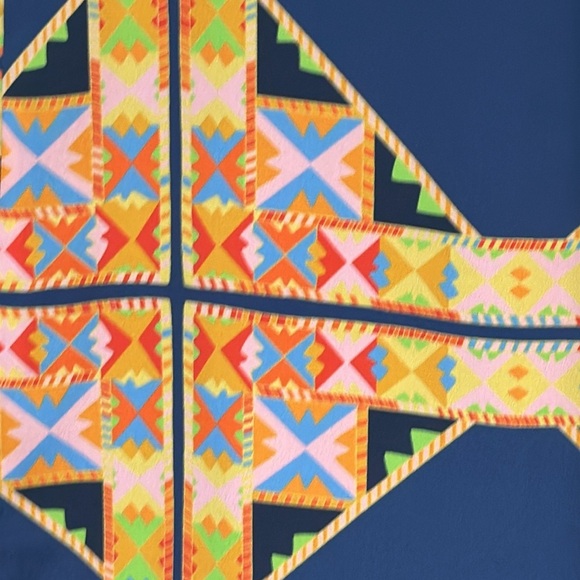 Mara Hoffman colorful geometric print shift dress size XS / S, round hem - Picture 7 of 7